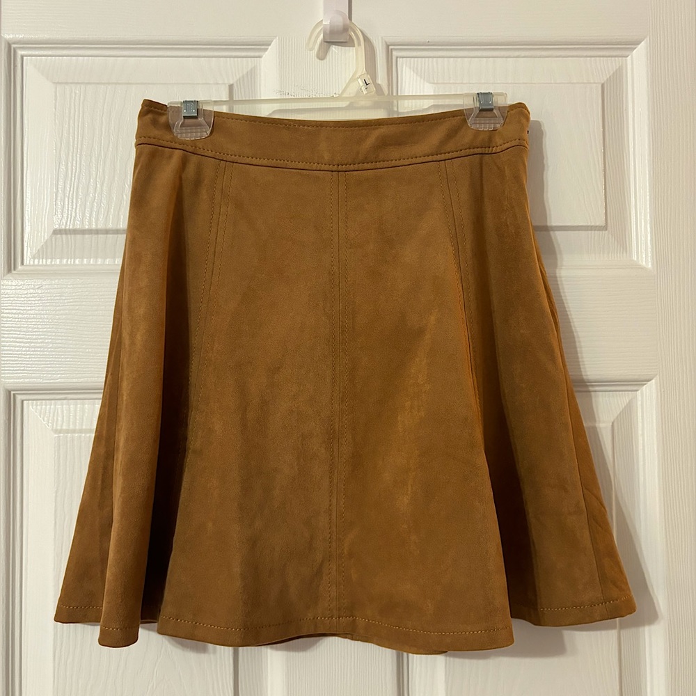 LOFT Tan Flare Skirt